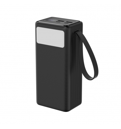 Platinet Powerbanka 40000 mAh 65W Power Delivery, 2xUSB-C, 2xUSB-A, kabel USB-C 1m, černá