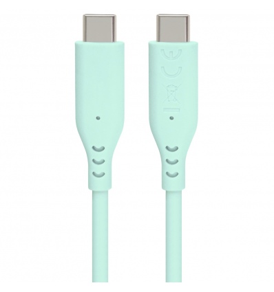 PremiumCord silikonový USB-C 60W, tyrkysový, 1.5m