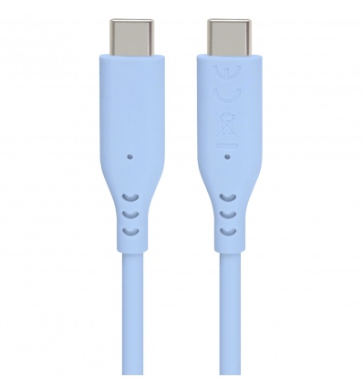 PremiumCord silikonový USB-C 60W, modrý, 1.5m