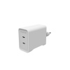 Power Adapter GaN USB-C Dual 70W White