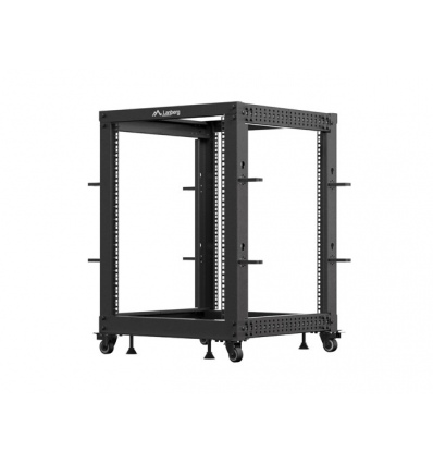 LANBERG OTEVŘENÝ RACK 15U 19" 600X600-1100 NASTAVITELNÝ ČERNÝ