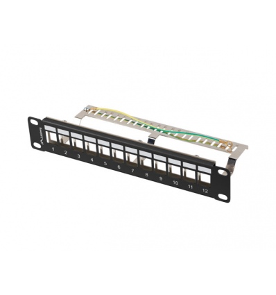 LANBERG PATCH PANEL 12 PORTŮ 1U 19" FTP PRO MODULY KEYSTONE ČERNÝ V2