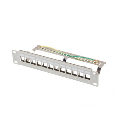 LANBERG PATCH PANEL 12 PORTŮ 1U 19" FTP PRO MODULY KEYSTONE ŠEDÝ V2