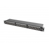 LANBERG PATCH PANEL 24 PORTŮ 1U 19" CAT.6 FTP STÍNĚNÝ ČERNÝ