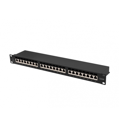 LANBERG PATCH PANEL 24 PORTŮ 1U 19" CAT.6A FTP STÍNĚNÝ ČERNÝ