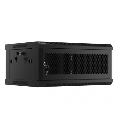 LANBERG RACKOVÁ SKŘÍŇ 19" NÁSTĚNNÁ 4U/600X450 S PERFOROVANÝMI DVEŘMI ČERNÁ (PLOCHÉ BALENÍ)