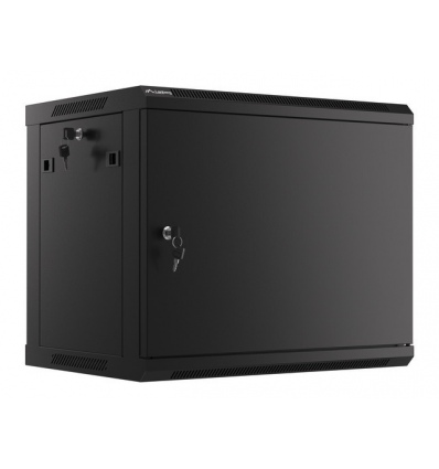 LANBERG 19" RACKOVÁ SKŘÍŇ PRO MONTÁŽ NA STĚNU 9U/600X450 PRO VLASTNÍ MONTÁŽ S KOVOVÝMI DVEŘMI ČERNÁ