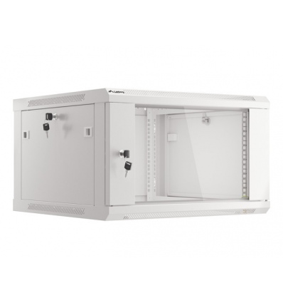 LANBERG 19" RACKOVÁ SKŘÍŇ PRO MONTÁŽ NA STĚNU 6U/600X600 (FLAT PACK) S PROSKLENÝMI DVEŘMI ŠEDÁ V2