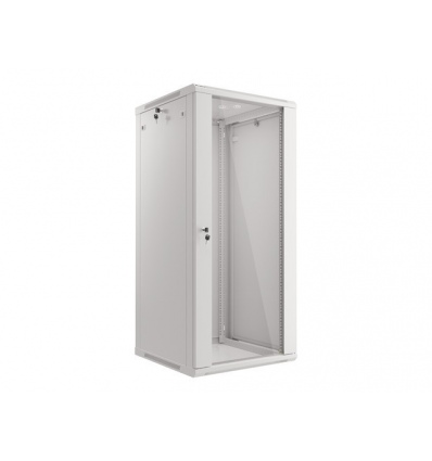 LANBERG RACKOVÁ SKŘÍŇ 19" NÁSTĚNNÁ 27U/600X600 (FLAT PACK) S PROSKLENÝMI DVEŘMI ŠEDÁ V2