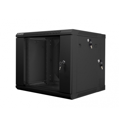 LANBERG RACKOVÁ SKŘÍŇ 19" DVOUDÍLNÁ NÁSTĚNNÁ 9U/600X600 (FLAT PACK) ČERNÁ