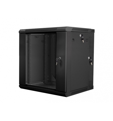 LANBERG RACKOVÁ SKŘÍŇ 19" DVOUDÍLNÁ NÁSTĚNNÁ 12U/600X600 (FLAT PACK) ČERNÁ