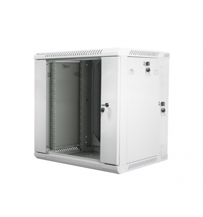 LANBERG RACKOVÁ SKŘÍŇ 19" DVOUDÍLNÁ NÁSTĚNNÁ 12U/600X600 (FLAT PACK) ŠEDÁ