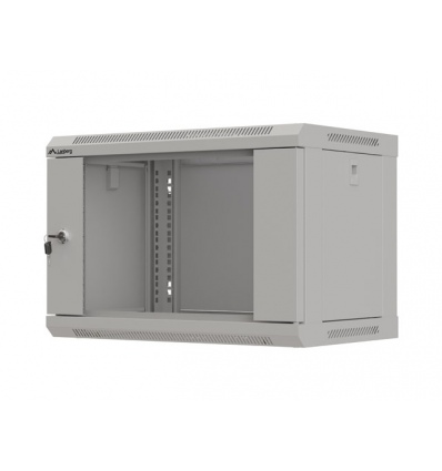 LANBERG 19" RACKOVÁ SKŘÍŇ PRO MONTÁŽ NA STĚNU 6U/540X350 (FLAT PACK) S PROSKLENÝMI DVEŘMI ŠEDÁ