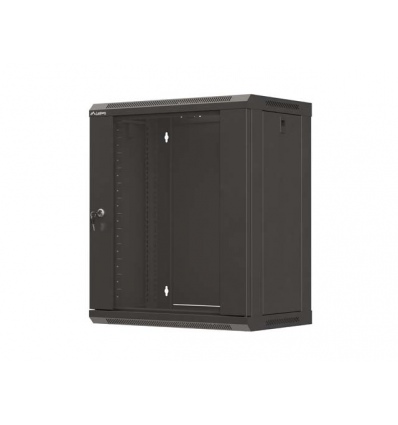 LANBERG 19" RACKOVÁ SKŘÍŇ PRO MONTÁŽ NA STĚNU 12U/540X350 (PLOCHÉ BALENÍ) S PROSKLENÝMI DVEŘMI ČERNÁ