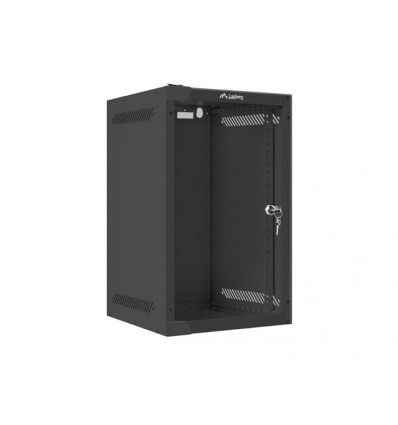 LANBERG RACKOVÁ SKŘÍŇ 10" PRO MONTÁŽ NA STĚNU 9U/280X310 (FLAT PACK) S PROSKLENÝMI DVEŘMI ČERNÁ