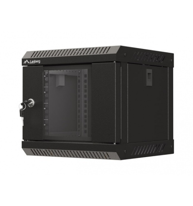 LANBERG RACKOVÁ SKŘÍŇ 10" NÁSTĚNNÁ 4U/300X300 (FLAT PACK) S PROSKLENÝMI DVEŘMI ČERNÁ
