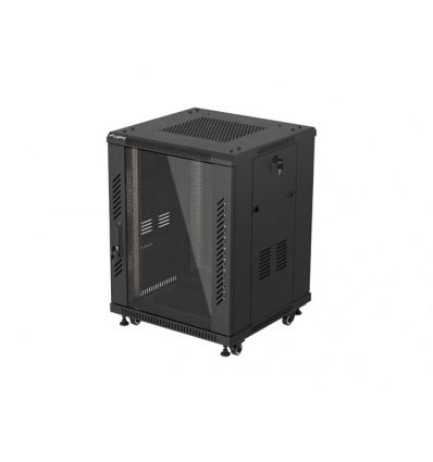 LANBERG INSTALAČNÍ RACK 19" 15U 600X600 ČERNÉ SKLENĚNÉ DVEŘE (PLOCHÉ BALENÍ)