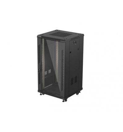 LANBERG INSTALAČNÍ SKŘÍŇOVÝ ROZVADĚČ 19" 22U 600X600 ČERNÉ SKLENĚNÉ DVEŘE (PLOCHÉ BALENÍ)