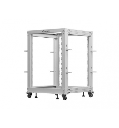 LANBERG OTEVŘENÝ RACK 19" 15U 600X600-1100 NASTAVITELNÝ ŠEDÝ