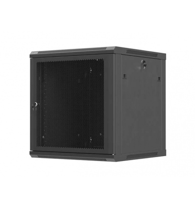 LANBERG NÁSTĚNNÁ INSTALAČNÍ SKŘÍŇ 19" 12U 600X600 ČERNÉ PERFOROVANÉ DVEŘE (PLOCHÉ BALENÍ)