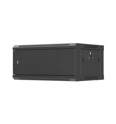 LANBERG NÁSTĚNNÁ INSTALAČNÍ SKŘÍŇ 19" 4U 600X450 ČERNÉ KOVOVÉ DVEŘE (PLOCHÉ BALENÍ)