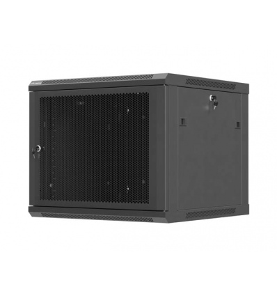 LANBERG NÁSTĚNNÁ INSTALAČNÍ SKŘÍŇ 19" 9U 600X600 ČERNÉ PERFOROVANÉ DVEŘE (PLOCHÉ BALENÍ)