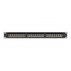LANBERG PATCH PANEL 24 PORTŮ 1U 19" CAT.6A FTP STÍNĚNÝ ČERNÝ