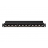 LANBERG PATCH PANEL 24 PORTŮ 1U 19" CAT.6A FTP STÍNĚNÝ ČERNÝ