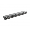 LANBERG PATCH PANEL 24 PORTŮ 1U 19" CAT.5E FTP STÍNĚNÝ ČERNÝ