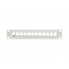 LANBERG PATCH PANEL 12 PORTŮ 1U 19" FTP PRO MODULY KEYSTONE ŠEDÝ V2