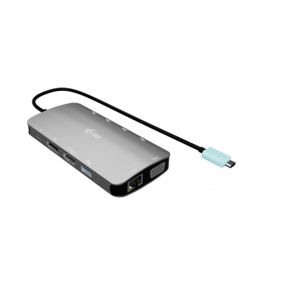 i-tec USB-C Metal Nano 3x Display (DP, HDMI and VGA) Docking Station, Power Delivery 100W