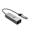 i-tec USB-C/USB-A Metal HUB 3 (2x USB-C, 1x USB-A) Port + 2.5GLAN
