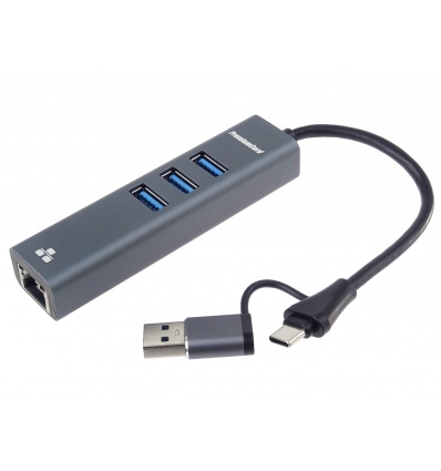 PremiumCord adaptér USB-C a USB-A na Gigabit a USB