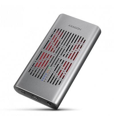 AXAGON EEM2-20GD, USB-C 20Gbps externí box pro dva M.2 NVMe SSD s funkcí klonování