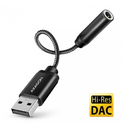 AXAGON ADA-HA, USB-A na 3.5mm jack Hi-Res DAC audio adaptér, 384kHz/32bit, stereo