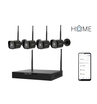 iGET HOME NVR N4C4 - CCTV bezdrátový Wi-Fi set 2K+ rozlišení, 4CH NVR + 4x kamera se zvukem a IR