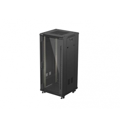 LANBERG 19" VOLNĚ STOJÍCÍ RACKOVÁ SKŘÍŇ 27U/600X600 (FLAT PACK) S PROSKLENÝMI DVEŘMI ČERNÁ