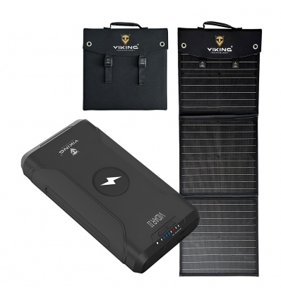 Set powerbanka Viking VIDAR II a solární panel Viking L60 PD
