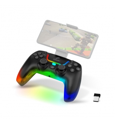 EVOLVEO Ptero2, bezdrátový & drátový gamepad pro PC, PS3/4/5, iOS, Android, Switch, černý
