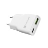 Univerzální USB nabíječka Natec RIBERA GaN SLIM, 20 W, 1X USB-A + 1X USB-C, Bílá