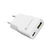 Univerzální USB nabíječka Natec RIBERA GaN SLIM, 20 W, 1X USB-A + 1X USB-C, Bílá