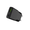 Univerzální USB nabíječka Natec RIBERA GaN SLIM, 20 W, 1X USB-A + 1X USB-C, Černá