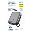 Platinet Powerbanka 10000 mAh 20W Power Delivery, 2xUSB-C, 1xUSB-A, kabel USB-C 1m, černá