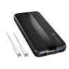 Power banka Natec TREVI SLIM Q V2 10000mAh, 2X USB-A 18W, 1X USB-C 20W, USB-C - USB0-C kabel, černá
