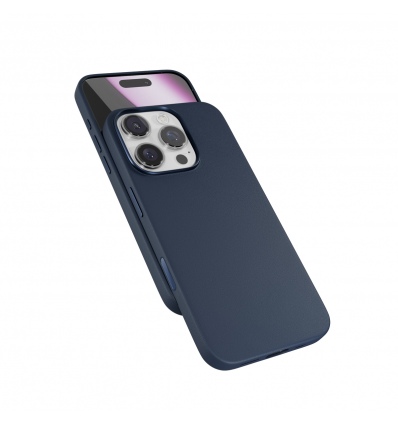 Epico Mag+ kožený kryt iPhone 16 Pro - modrá