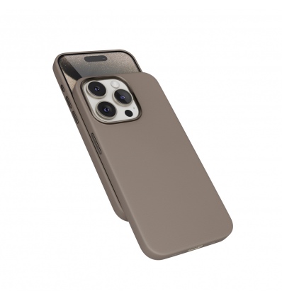 Epico Mag+ kožený kryt iPhone 15 Pro - písková