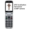 EVOLVEO EasyPhone FS, vyklápěcí telefon 2.8" pro seniory s nabíjecím stojánkem (černá barva)