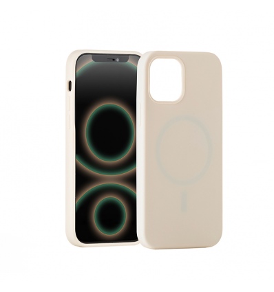 ER POWER Silikonový kryt CARNEVAL SNAP pro iPhone 12/12 Pro s MagSafe - béžová