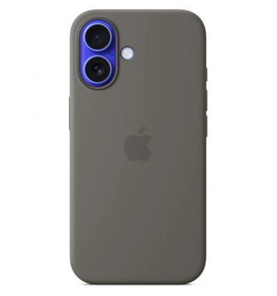iPhone 16 Plus Silicone Case with MS - Stone Gray