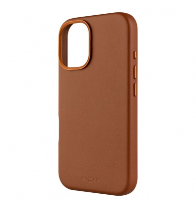 FIXED MagLeather kožený kryt iPhone 16, hnědý